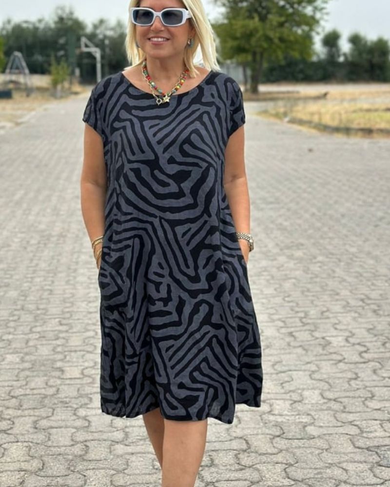 Nelia zomer jurk met ronde hals