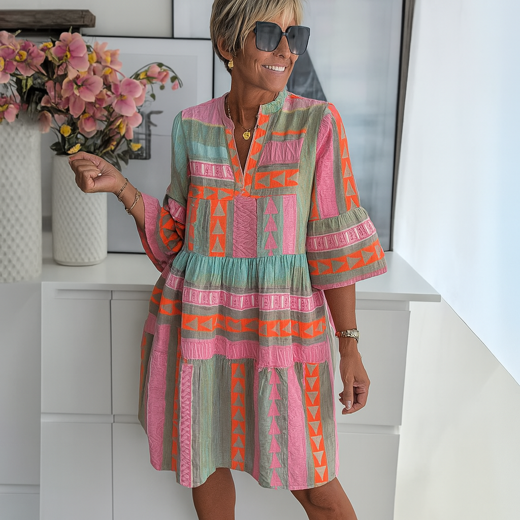 Stacey - Geborduurde zomerjurk mini