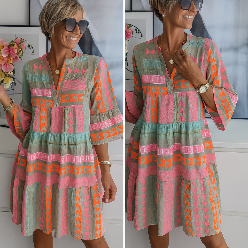 Stacey - Geborduurde zomerjurk mini