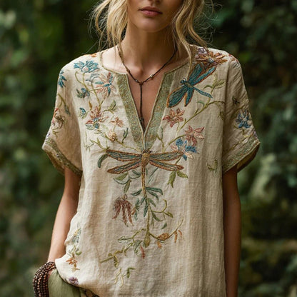 Blouse met vintage bloemenprint