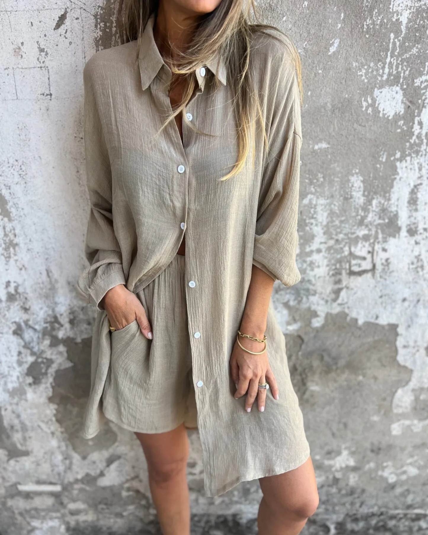Izela Casual Shirt & Shorts set