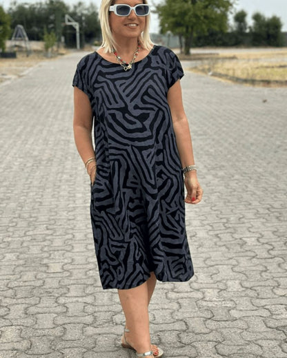 Nelia zomer jurk met ronde hals