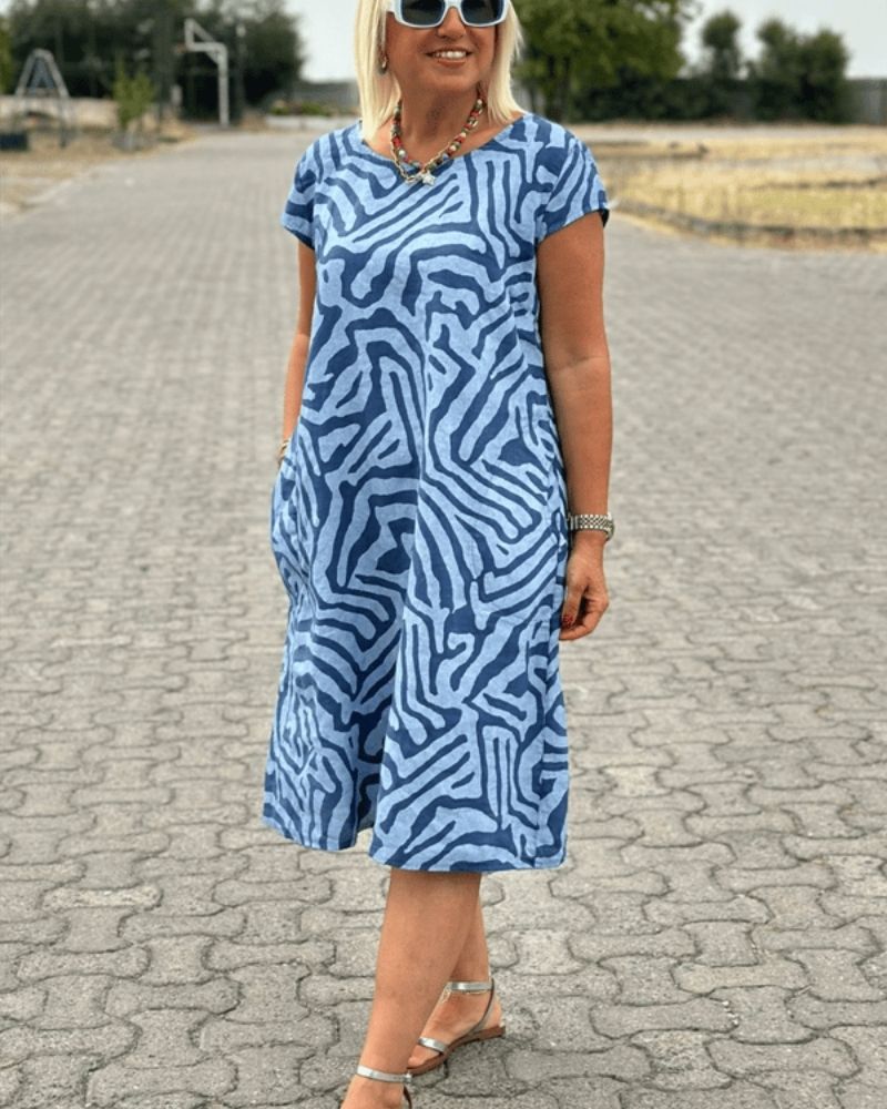Nelia zomer jurk met ronde hals